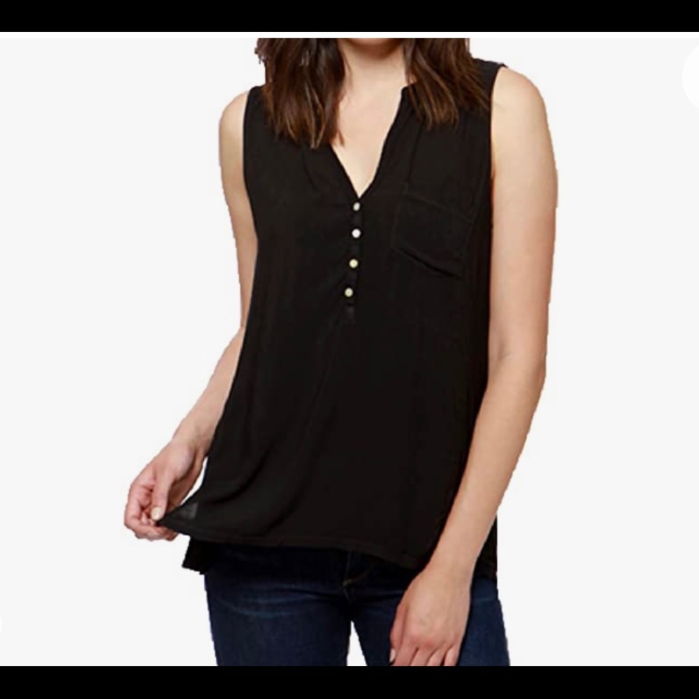 Lucky Brand Button Neck Back Panel Top. XL